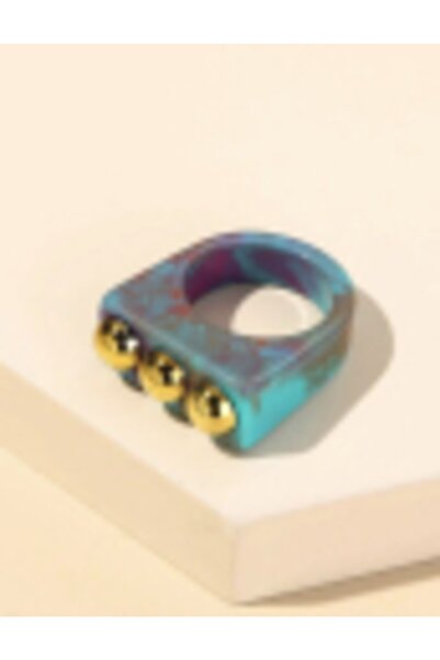 elifbilginbutik Multicolored Resin Ring