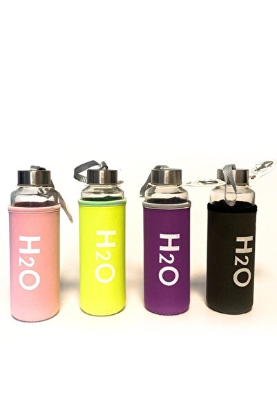 mybedesten Sarı Tohana H2o Kılıflı Çelik Kapak Cam Matara (500 Ml)