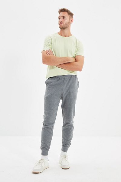 Trendyol Collection Anthrazitfarbene Fleece-/warme Jogginghose – Regular Fit TMNAW21EA0264