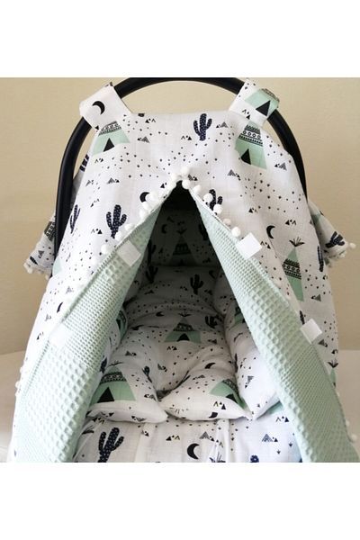 BabyLifeHome Piqued Muslin Fabric Stroller Cover Cushion and Sheet