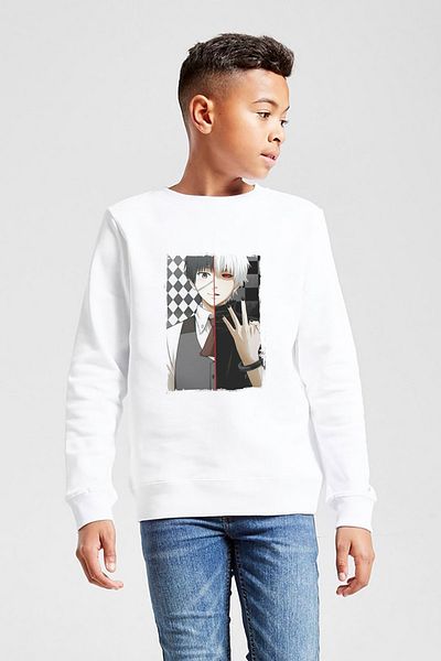 QIVI Hanorac cu imprimeu unisex alb Anime Tokyo Ghoul Anteiku