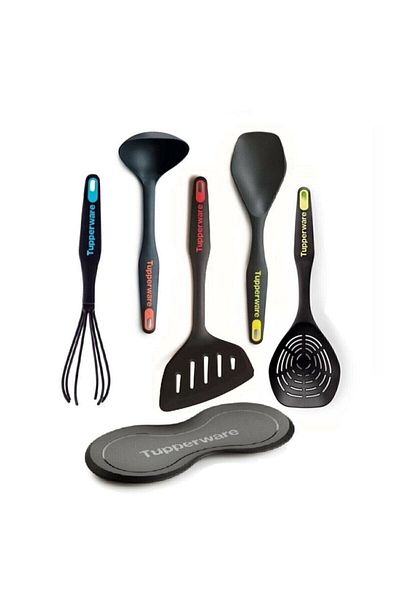Tupperware Modern Fairy Set Spoon Ladle Spatula Whisk Colander Spoon Coaster