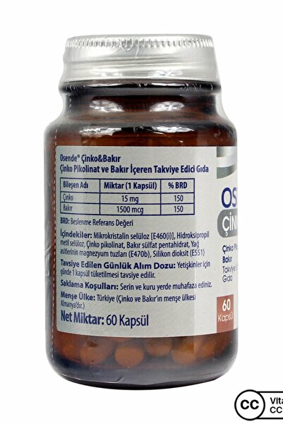 Osende Osende Çinko Bakır 60 Kapsül