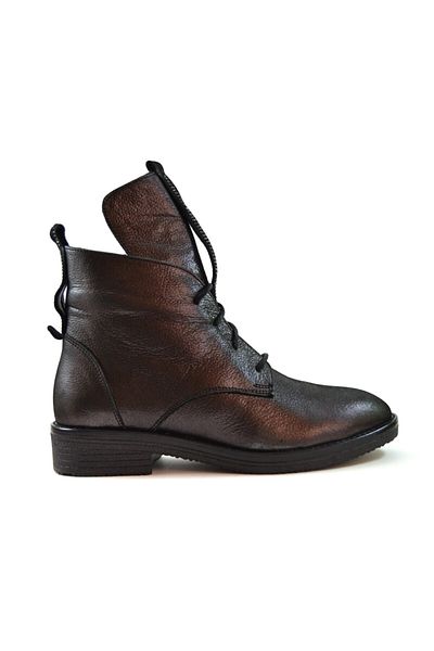 Beety Γυναικείες casual μπότες από γνήσιο δέρμα σε γκρι φερμουάρ
