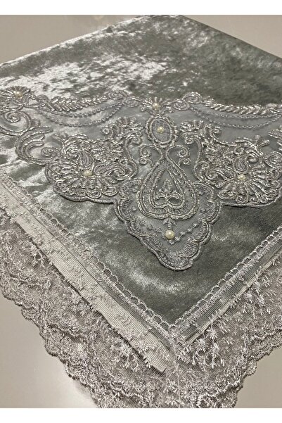 BULUT HOME حزمة المهر المخملية الفرنسية المزخرفة باللون الرمادي