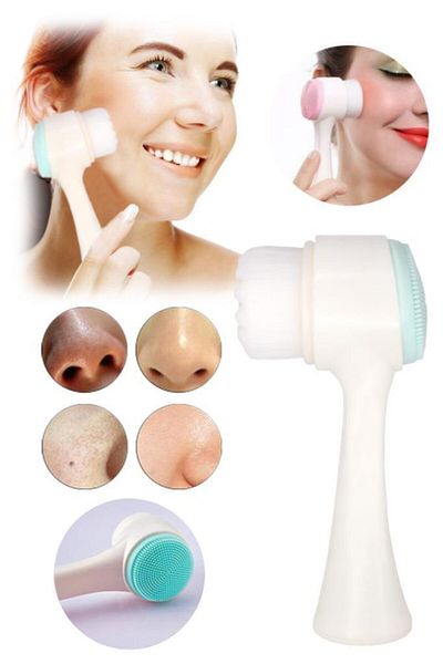 MUJGAN White Handle Classic Skin Cleansing Brush