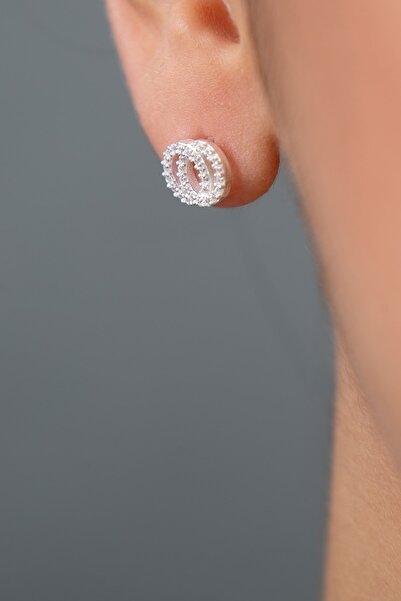 Elika Silver Kadın Iç Içe Halka Model 925 Ayar Gümüş Küpe