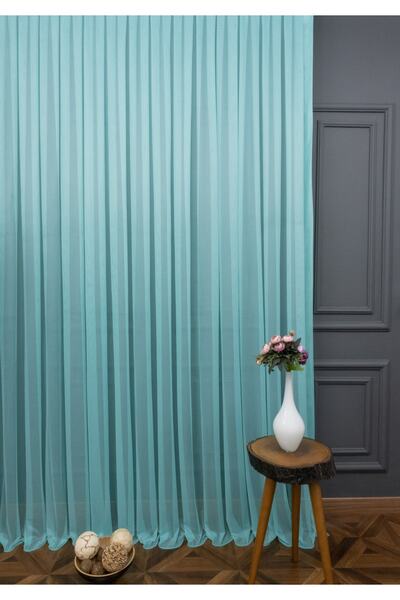 Esse Home ستارة تول سادة رمادي أزرق 450x270 سم طيات محكمة