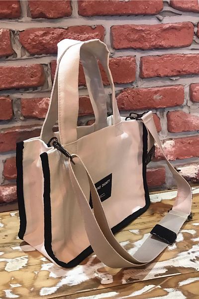 HNB Bone Black Canvas Women's Tote Bag
