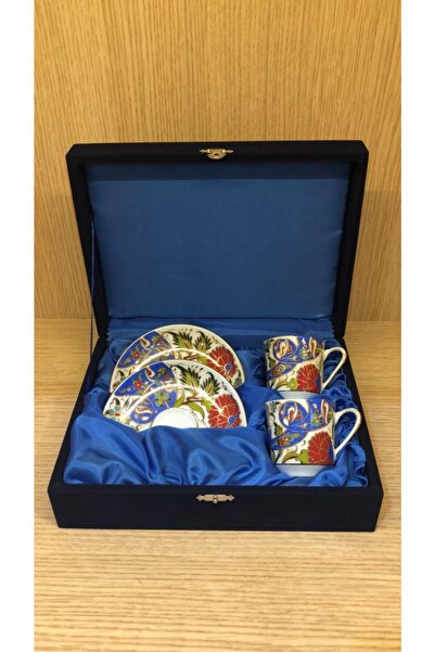 Güral Porselen مجموعة أكواب القهوة التركية ذات الديكور اليدوي الذهبي المذهّب ...