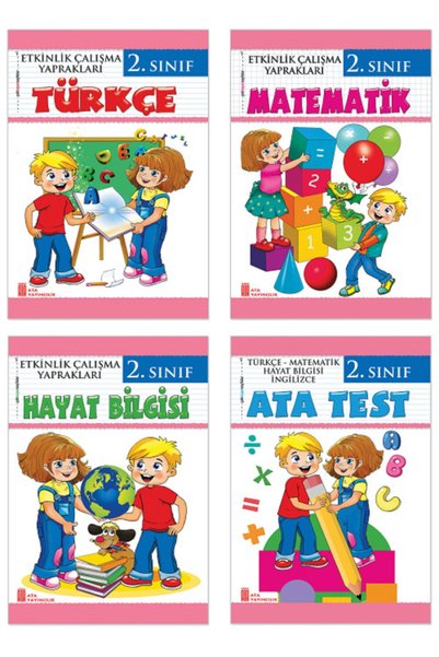 Ata Yayıncılık 2. Sınıf Etkinlik Çalışma Yaprakları 4'lü Set (türkçe-matemati...