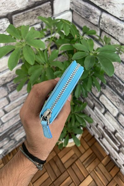 GUARD Safiano Turquoise Zippered Portfolio Wallet