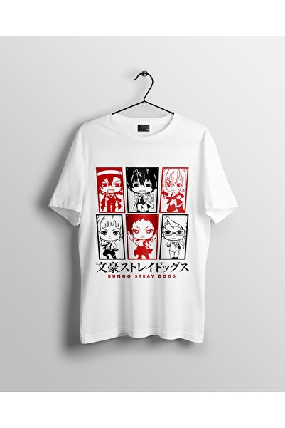 karikatürstore Bungou Stray Dogs Kawai Anime Tişört