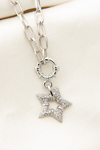 Elika Silver Kadın Taşlı Yıldız Model Kolye