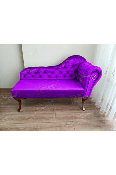 aldagelsin Ters Kol Dekoratif Bihter Koltuk Josefin Puf 110 cm Ceviz Ayak