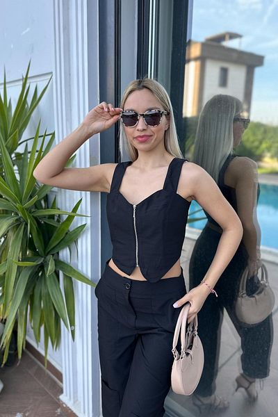 For Angels Black Elastic Leg Double Set