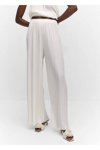 MANGO Woman Pleated wideleg pants