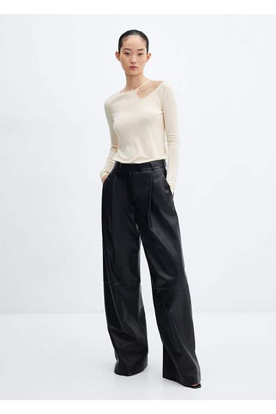 MANGO Woman Schulterfreies T-Shirt aus Lyocell