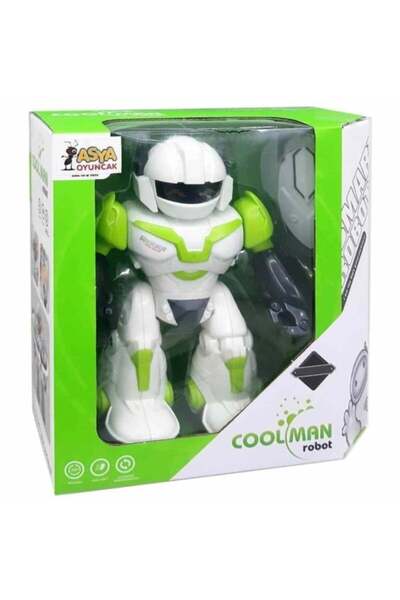 CESETOYS Pilli Asya Oyuncak Işıklı Sesli 360 Derece Dönebilen Yeşil Robot