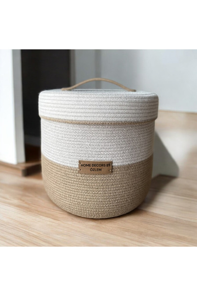 home decors by özlem Kapaklı hasır sepet dekoratif sepet saklama kutusu organizer düzenleyici elemeği handmaemde