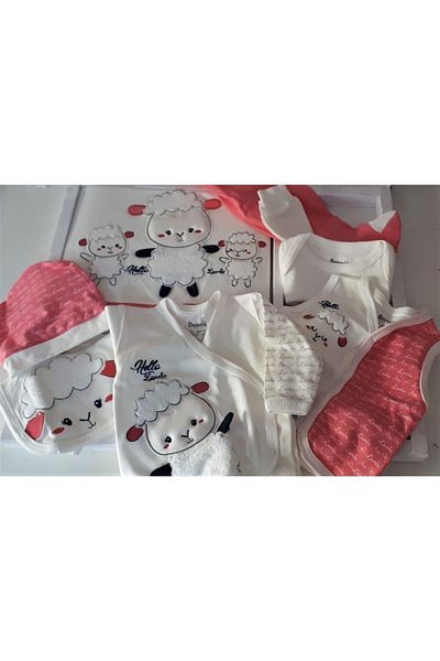 Miniworld Piloris Baby Girl White Lamb Cotton Hospital Discharge Set 10 Pieces