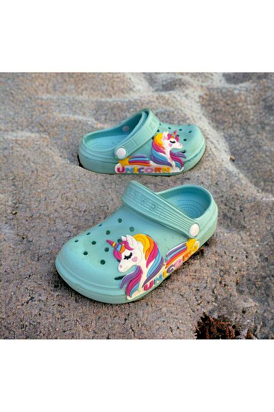 Hızlı Al Unicorn Patterned Girl's Cross Slippers