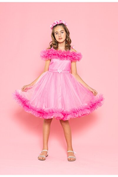 MONİTA Kalp Detaylı Kız Çocuk Abiye Elbise