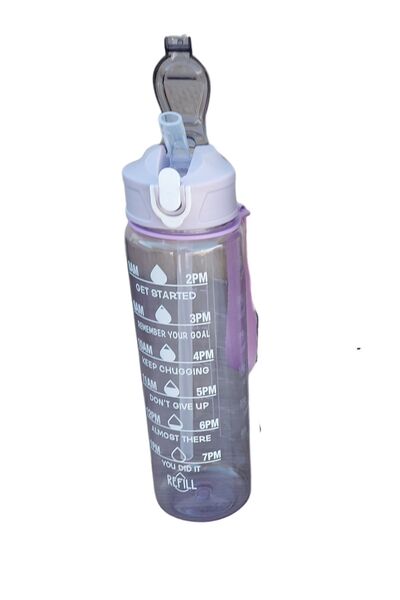 homeneeds زجاجة مياه رياضية بلاستيكية سعة 750 مل مع شفاطة - مانعة للتسرب وزجا...