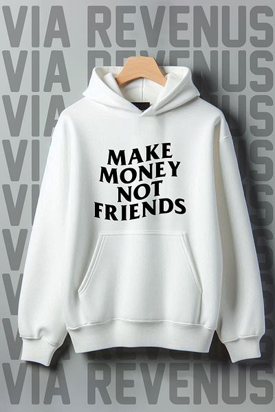 Vordevia Kangaroo Pocket Pattern - Ribbed Wide Fit Hooded Sweatshirt