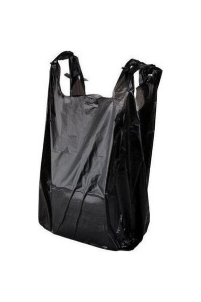 Kalbi Ticaret Kalın Siyah Poşet Büyük Boy 1 Kg Hışır Atlet Poşet Market Manav Poşeti Çöp Poşeti