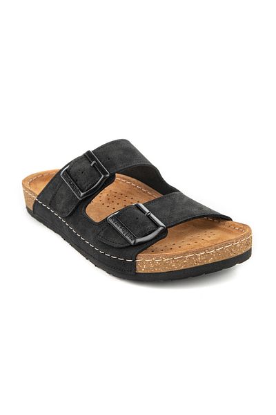 Hush Puppies Beauty 624250 - Genuine Leather Women's Slippers with Anatomical Sole and Adjustable Buckle