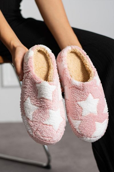 Moda Frato YILDIZ PELUŞ Γυναικείες Παντόφλες Σπιτιού - Χειμερινές Παντόφλες Αθόρυβη Σόλα