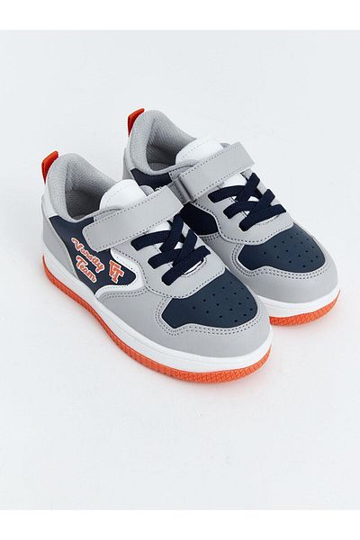 LC Waikiki Navy Blue Printed Lcw Steps Boys' Sneakers - Lace-Up