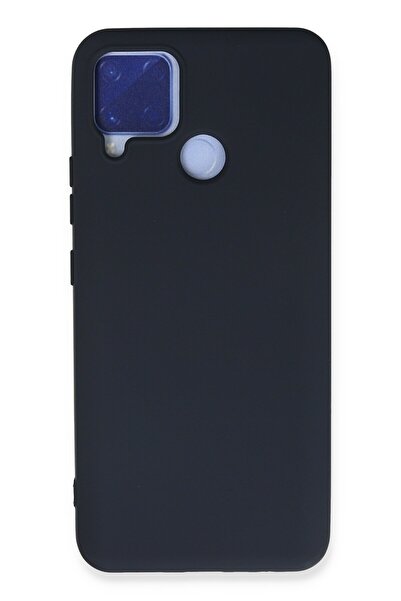 Hatreds Realme C15 Uyumlu İçi Kadife Mat Renkli Kamera Korumalı Kılıf - Lacivert