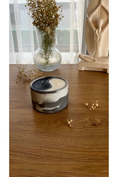 Jasmine Candle Ying Yang Beton Soya Wax Mum