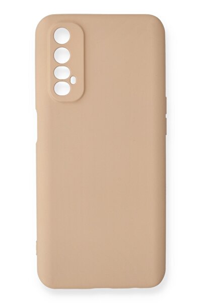 Hatreds Realme 7 Uyumlu İçi Kadife Mat Renkli Kamera Korumalı Kılıf - Pudra