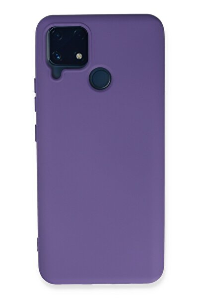 Hatreds Realme C25s Uyumlu İçi Kadife Mat Renkli Kamera Korumalı Kılıf - Mor