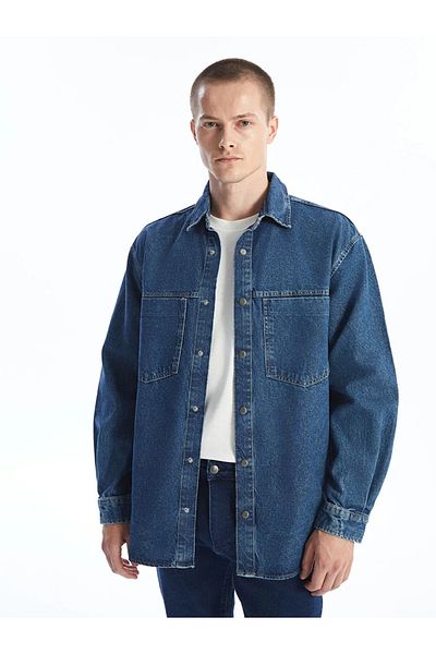 LC Waikiki LCW Jeans - Ανδρικό πουκάμισο με μεσαίο Indigo, Rodeo Regular Fit, μακρυμάνικο