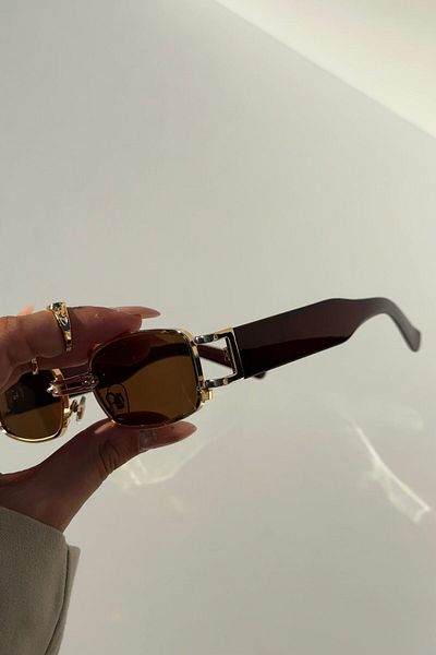 roscoe Rsc 01 Brown Rectangle Vintage Sunglasses