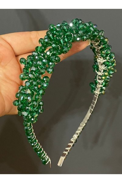 DesaAccessories Kristal Taşlı Nişan, Kına, Gelin, Düğün, Abiye Tacı