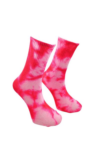 Shuttle Park Ειδική σειρά Unisex Colorfull Everyday Plus Tie Dye Pink Sports Fashion Χτενές Βαμβακερές κάλτσες
