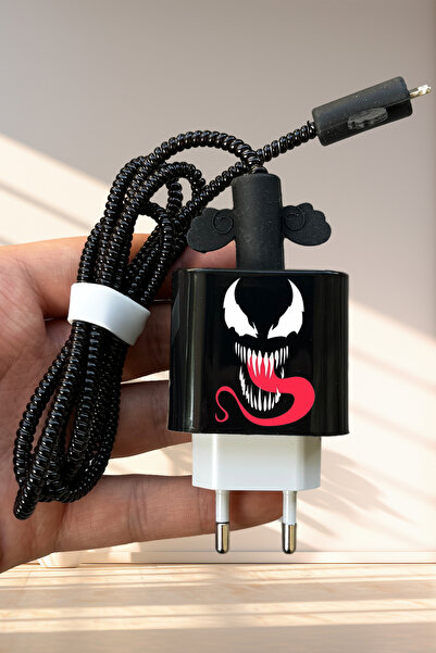 WANNA PROTECT iPhone 20W Uyumlu Sevimli Şarj Başlığı Adaptörü Koruma Kablo Ko...