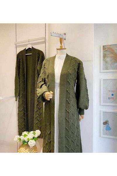 ayseningiyimevi Long Knitwear Cardigan