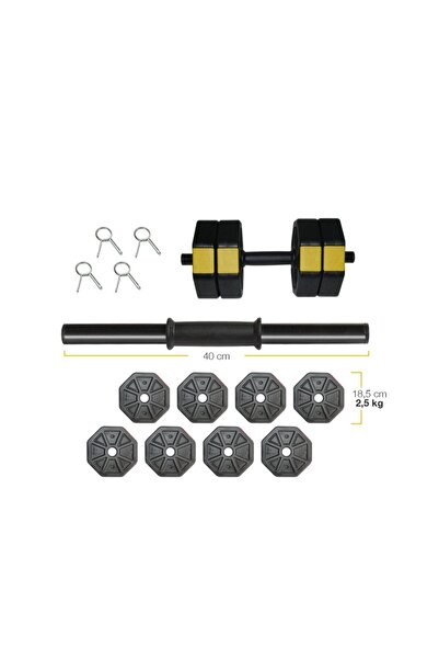 TAN SPOR 20 Kg (4X5KG) Dambıl - Kısa Bar - Ağırlık - Vücut Geliştirme Fitness...