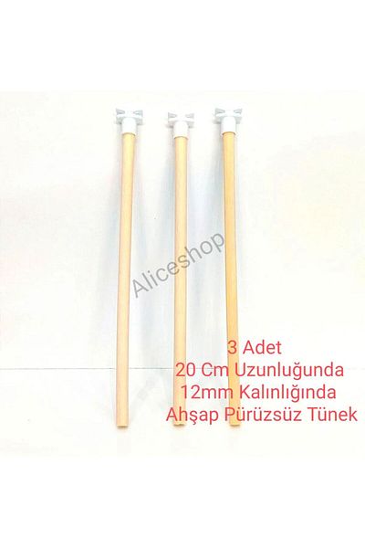 aliceshop 20cm White Plastic Head - 3 Wooden Perches