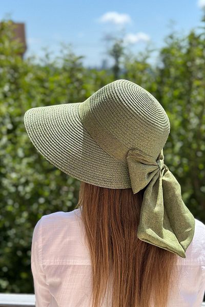 novon Laura Hat - Straw Bow Detail