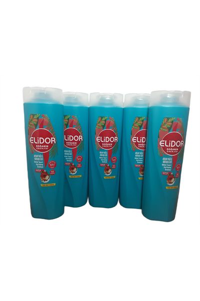 Elidor 400 مل × 5 قطع شامبو بخلاصة زيت الأرغان والكركديه