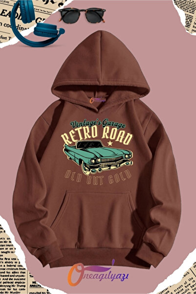 oneagılyazı Unisex Vintage Garaje Printed Sweatshirt