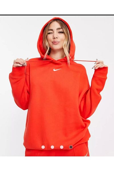 Nike Phoenix Orange Women's Fleece Pullover Hoodie Sweatshirt - DQ5860-633
