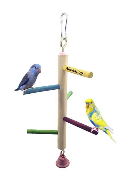 aliceshop Rotating Ladder Shaped Cage Bell Perch